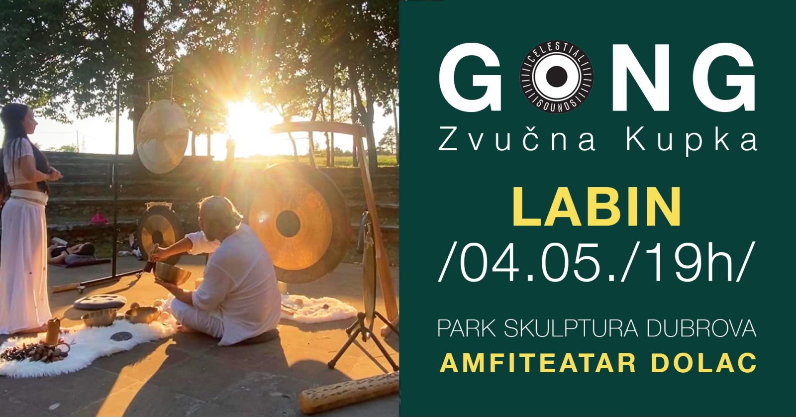 Gong Zvučna kupka u Parku skulptura Dubrova, 04.05.2024 u 19:00