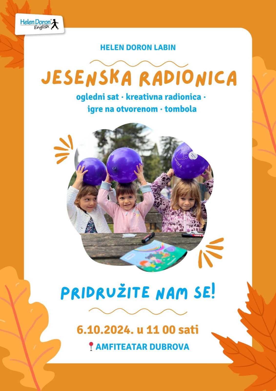 Helen Doron English – jesenska radionica u Parku skulptura Dubrova 6.10.2024