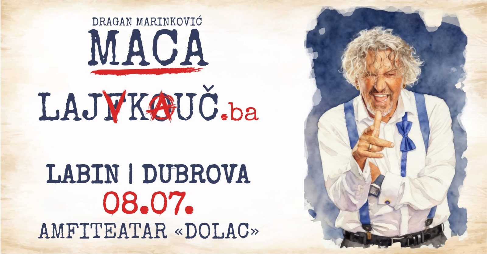 Dragan Marinković Maca gostuje u Amfiteatru Dolac s monodramom „Lajf Kouč“